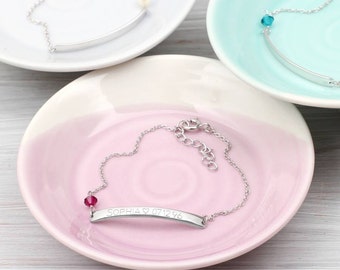 Personalised Sterling Silver Birthstone Bracelet