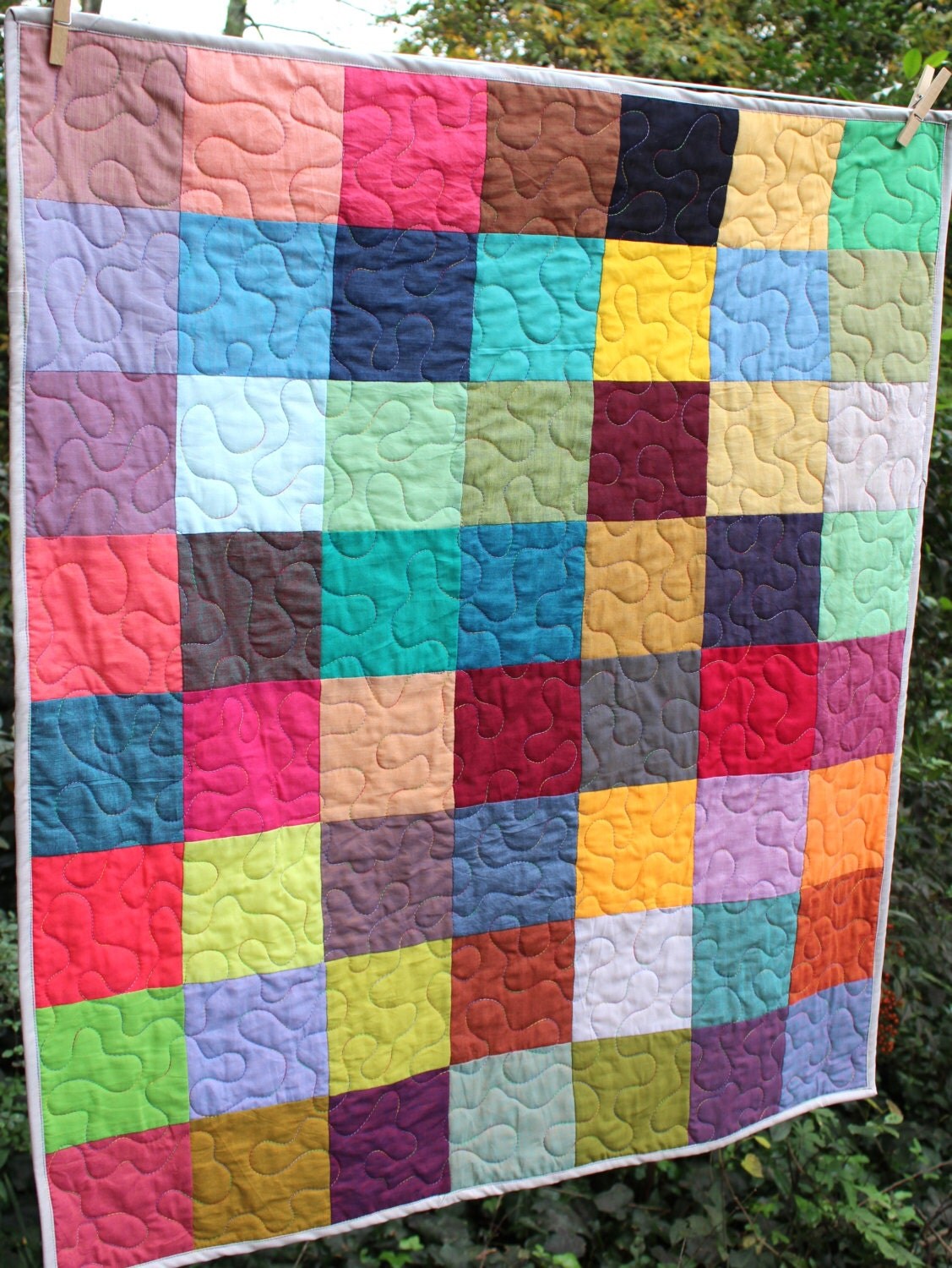 Modern Gender Neutral Baby Quilt Rainbow Baby QuiltToddler