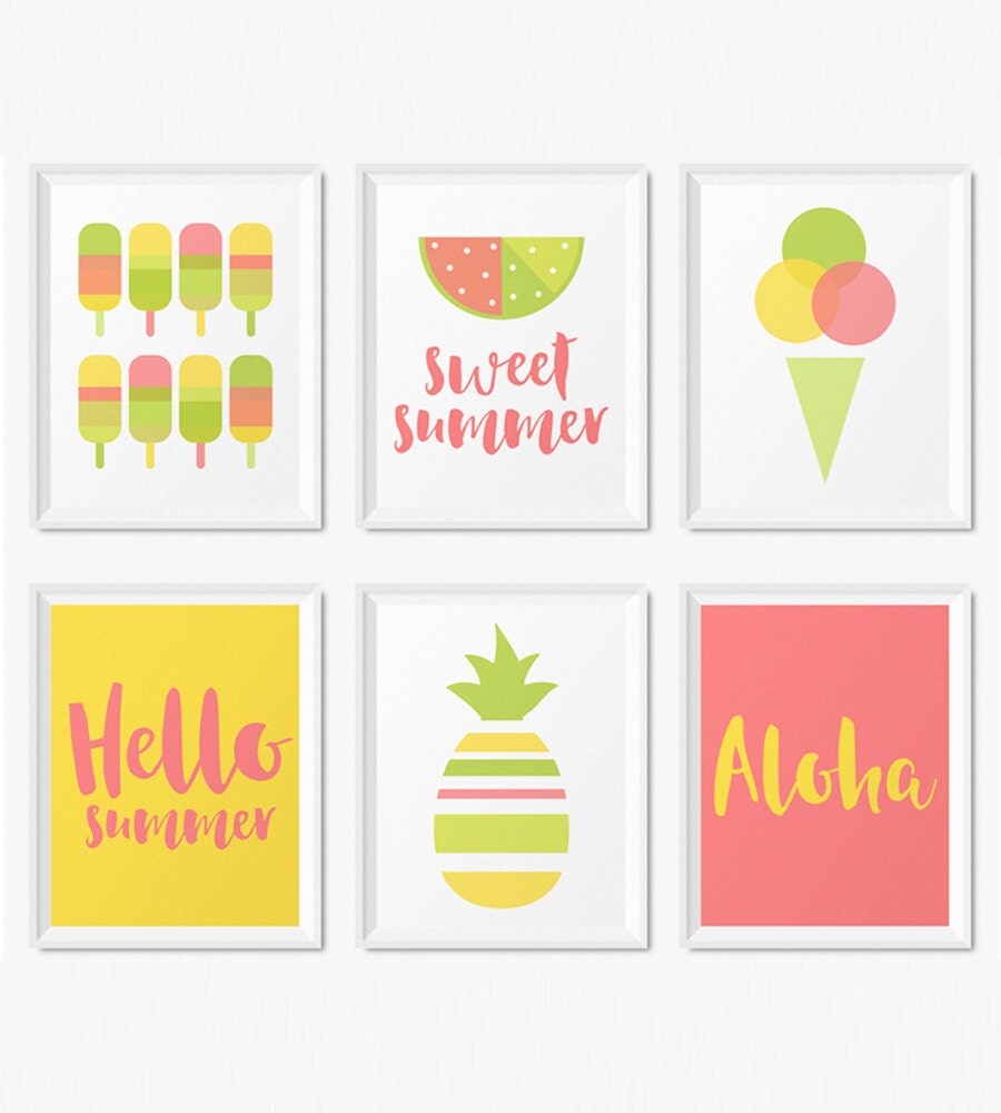 Summer Wall Art Prints Instant Download Printable Art