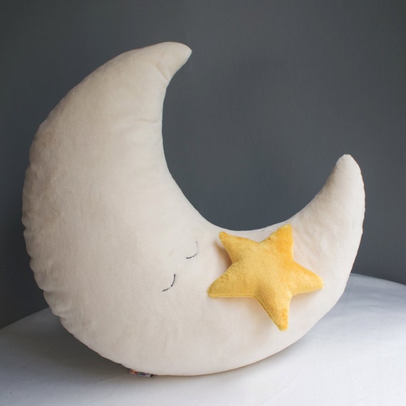 Moon pillow and star nursery pillow handmade decorative