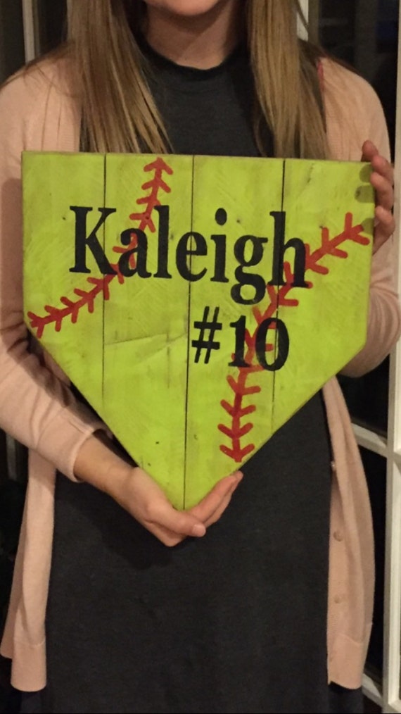 Softball sign handmade hand painted softball sign girls