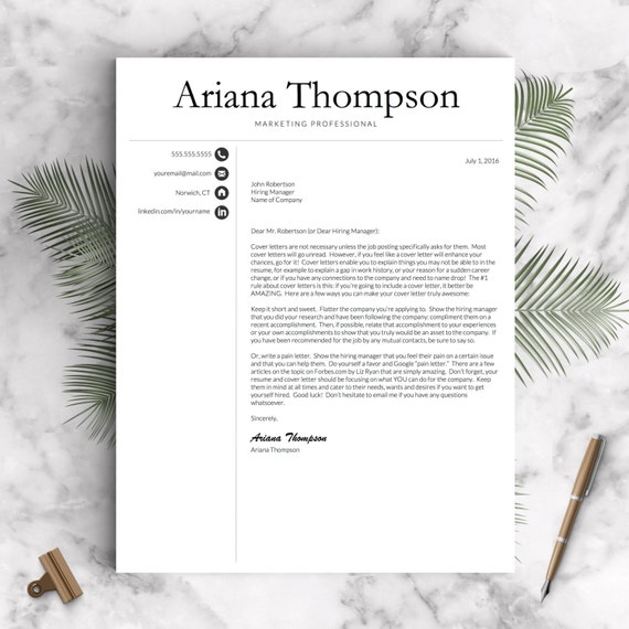 Classic Professional Resume Template for Word and Pages US