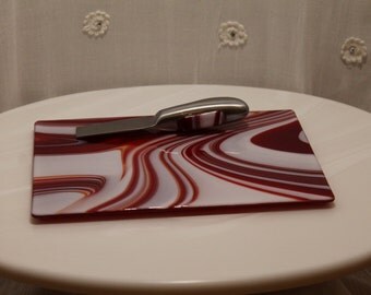 Cheese Board and Knife - Fused Glass