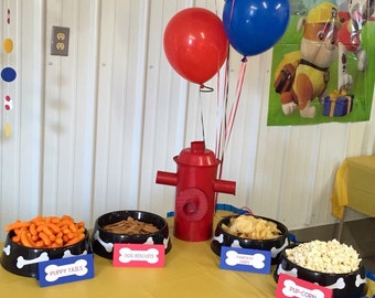 Paw Patrol Birthday Party Decoration, Personalized Paw Patrol Food Cards, Paw Patrol Tent Cards (Set of 4)