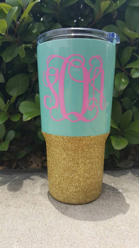 Yeti Rambler/ RTIC cup baby blue powder by TheCraftyLemonTree