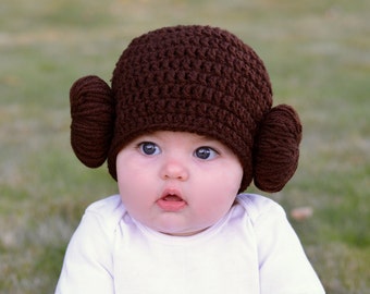 Princess Leia Halloween Costume Hat - Star Wars Halloween Costume - Infant or Toddler Princess Leia Wig - Baby's First Halloween Ideas