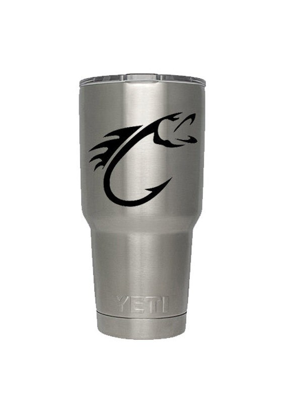 Yeti Bass Fishing Hook Decal Yeti Tumbler by ExploreAndConquer