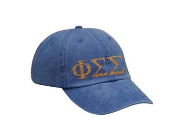 PhiSig Phi Sigma Sigma Letters Hat Choose Your Colors Sorority Hat