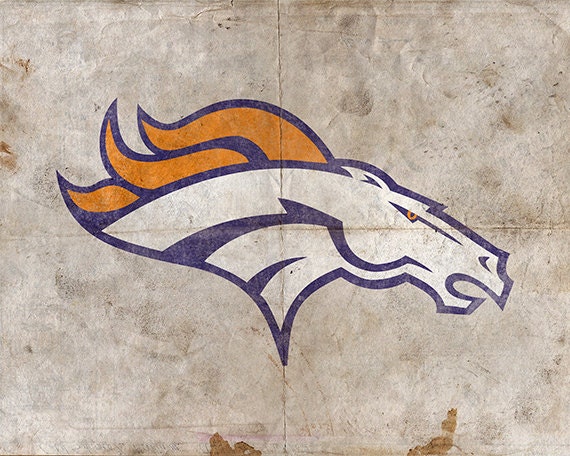 Denver Broncos poster Broncos print NFL art print by FineArtLab
