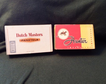 2 VINTAGE CIGAR BOXES, Dutch Masters and Panetela cigar box, Hunter cigar box