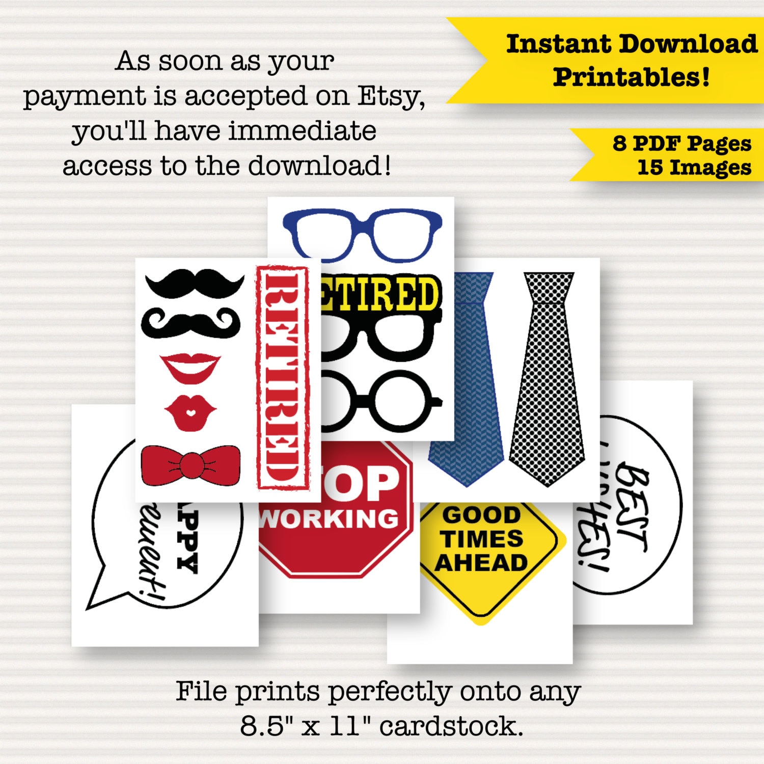 Printable Retirement Photo Booth Props Retirement Party