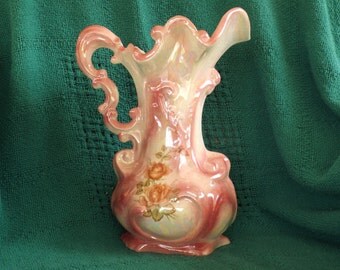 Ceramic Decorative Pitcher; Vintage Pitcher Vase