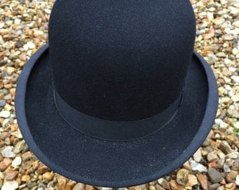 RESERVED FOR GRETA A Black Vintage Bowler Hat.