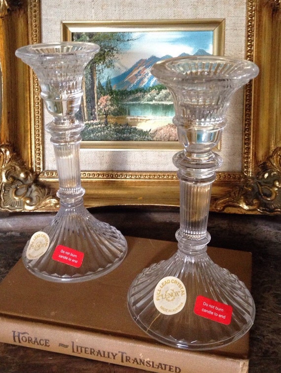 Vintage Crystal Candlestick Holders Lenox Candlestick Holders
