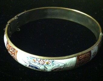 Vintage Silver Plated & Enameled Bracelet