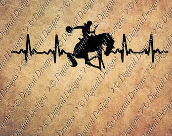 Rodeo Horse EKG Svg Png Dxf Eps Fcm Ai Cut file for Silhouette, Cricut, Scan n Cut Horse rider Horse Lover Rodeo