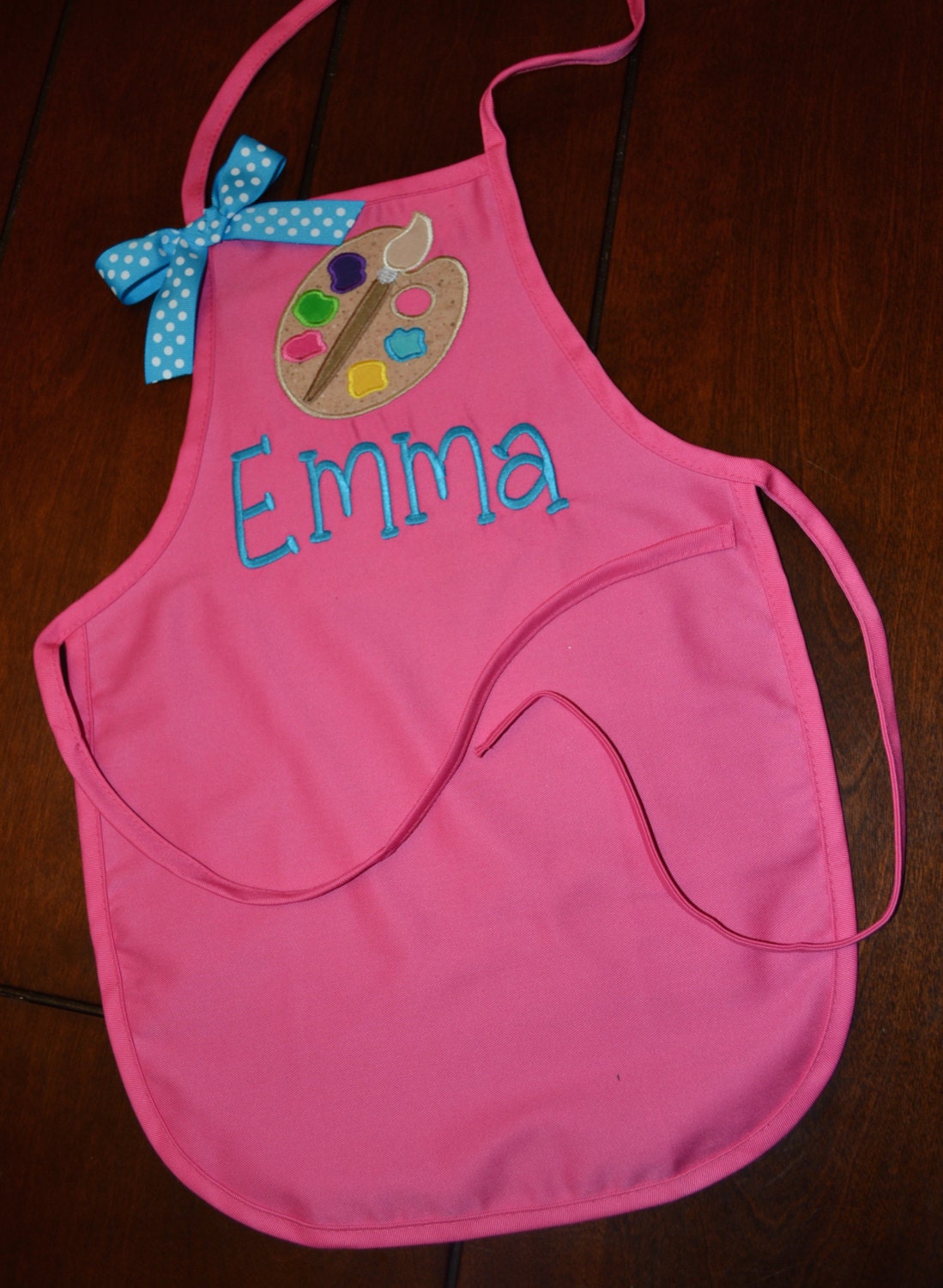 Personalized Girls Art Apron and Name Back to by ItsSewLauren