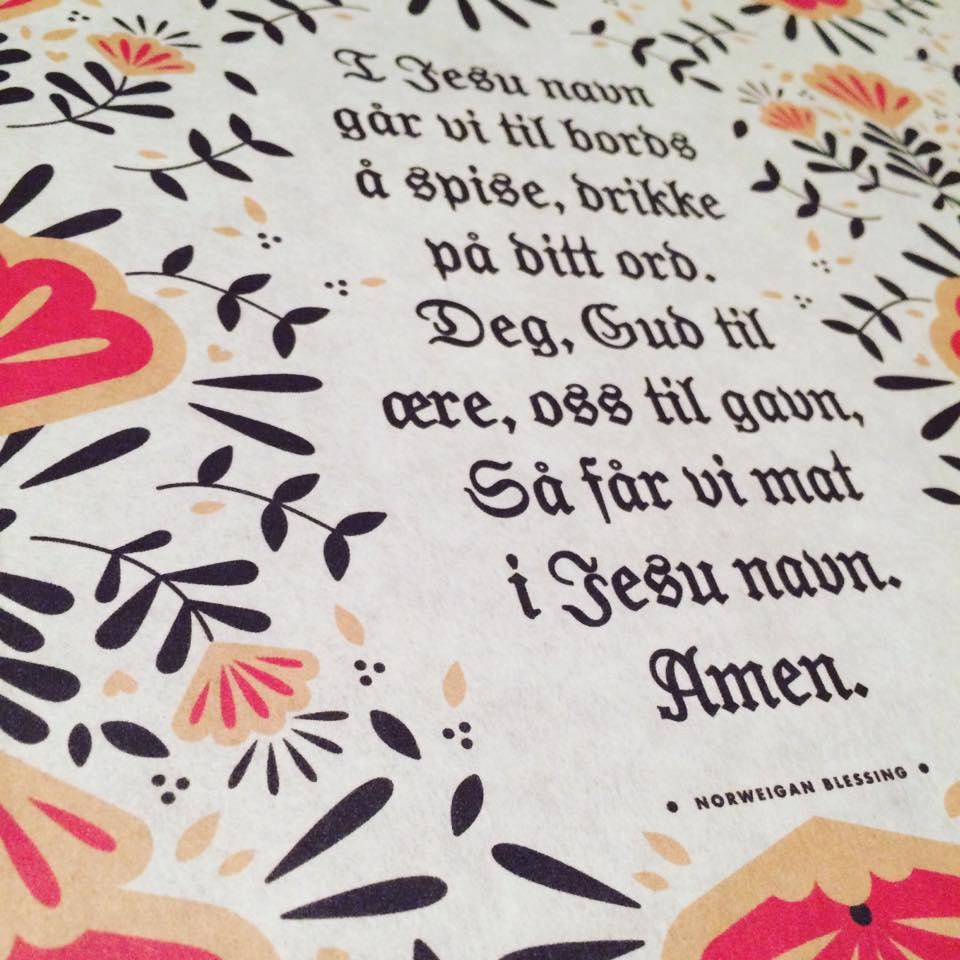 Norwegian Blessing Table Prayer Limited Edition Nordic