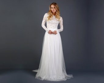 Long sleeve wedding dress Etsy