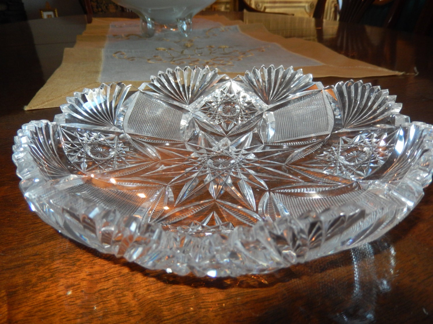 CUT GLASS SHALLOW Bowl