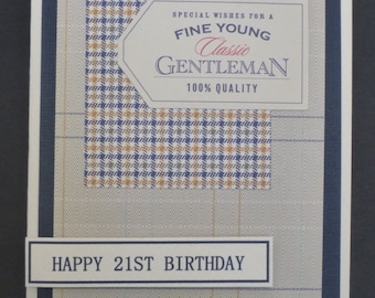 Classic Masculine 21st Birthday Card 1501