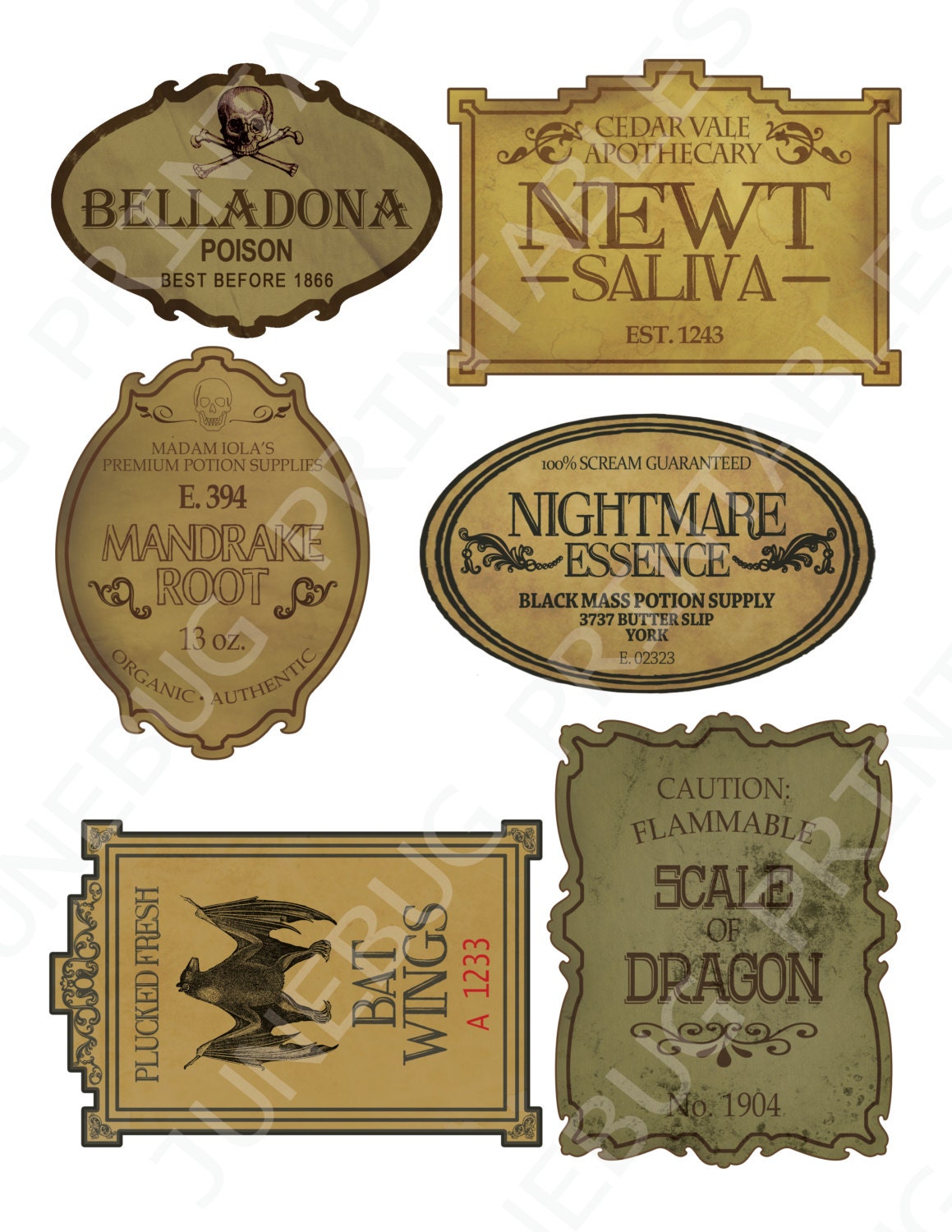 DIY Halloween Bottle Label Printables, Apothecary Labels ...