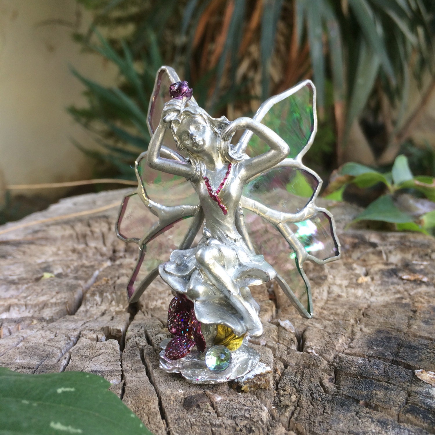 blown glass fairy figurines