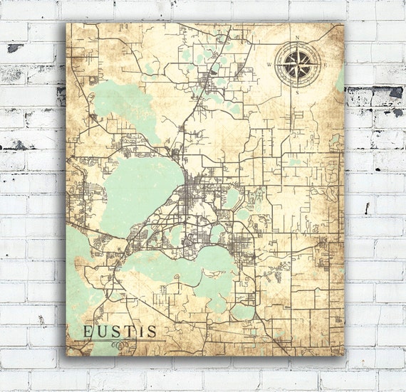 Eustis Fl Canvas Print Florida Vintage Map By Natalyborichart