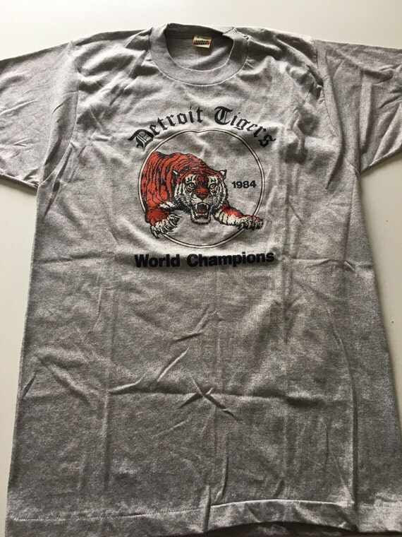 SUPER RARE 1984 Detroit Tigers World Champions Double Sided T