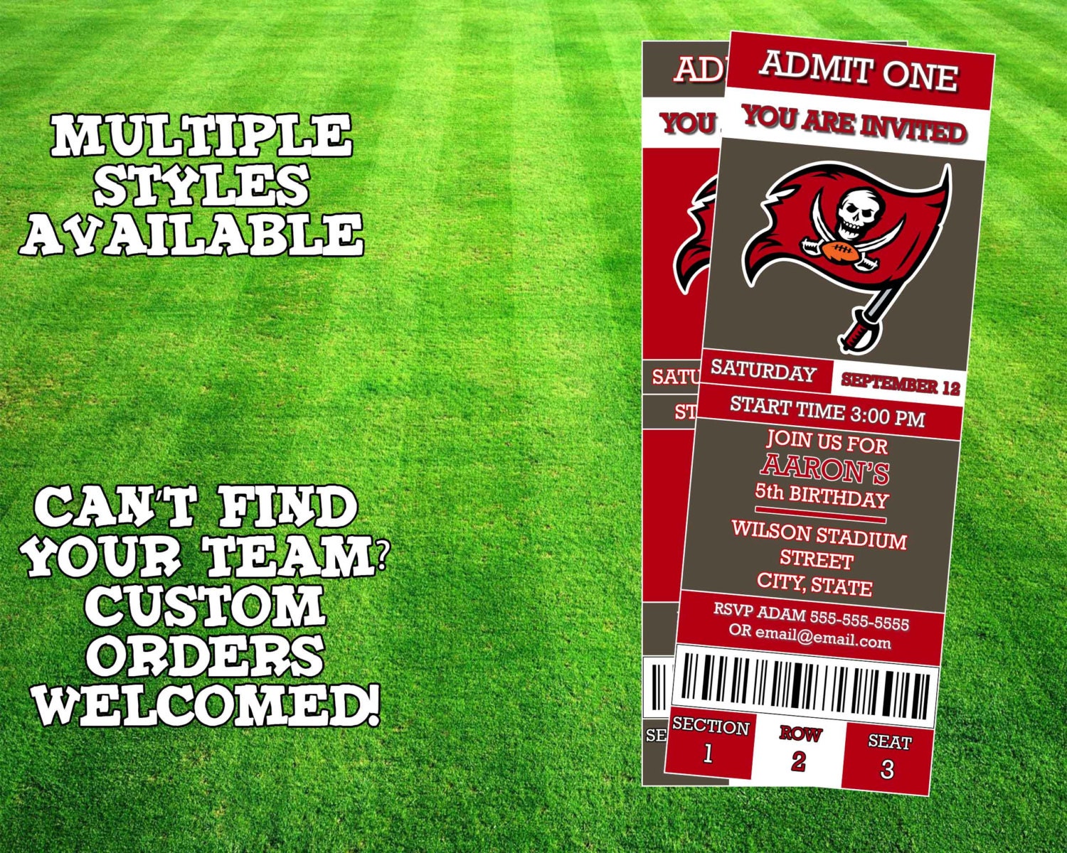 Tampa Bay Buccaneers Ticket Invitation