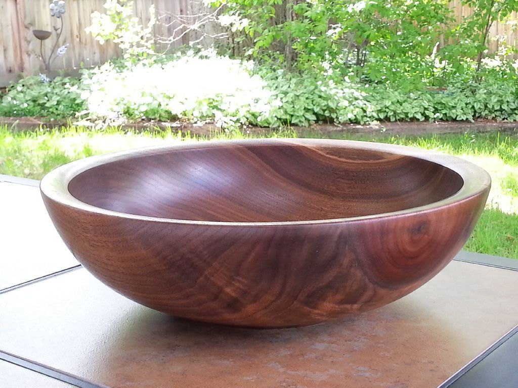 Black Walnut Wood Salad Bowl 4 11
