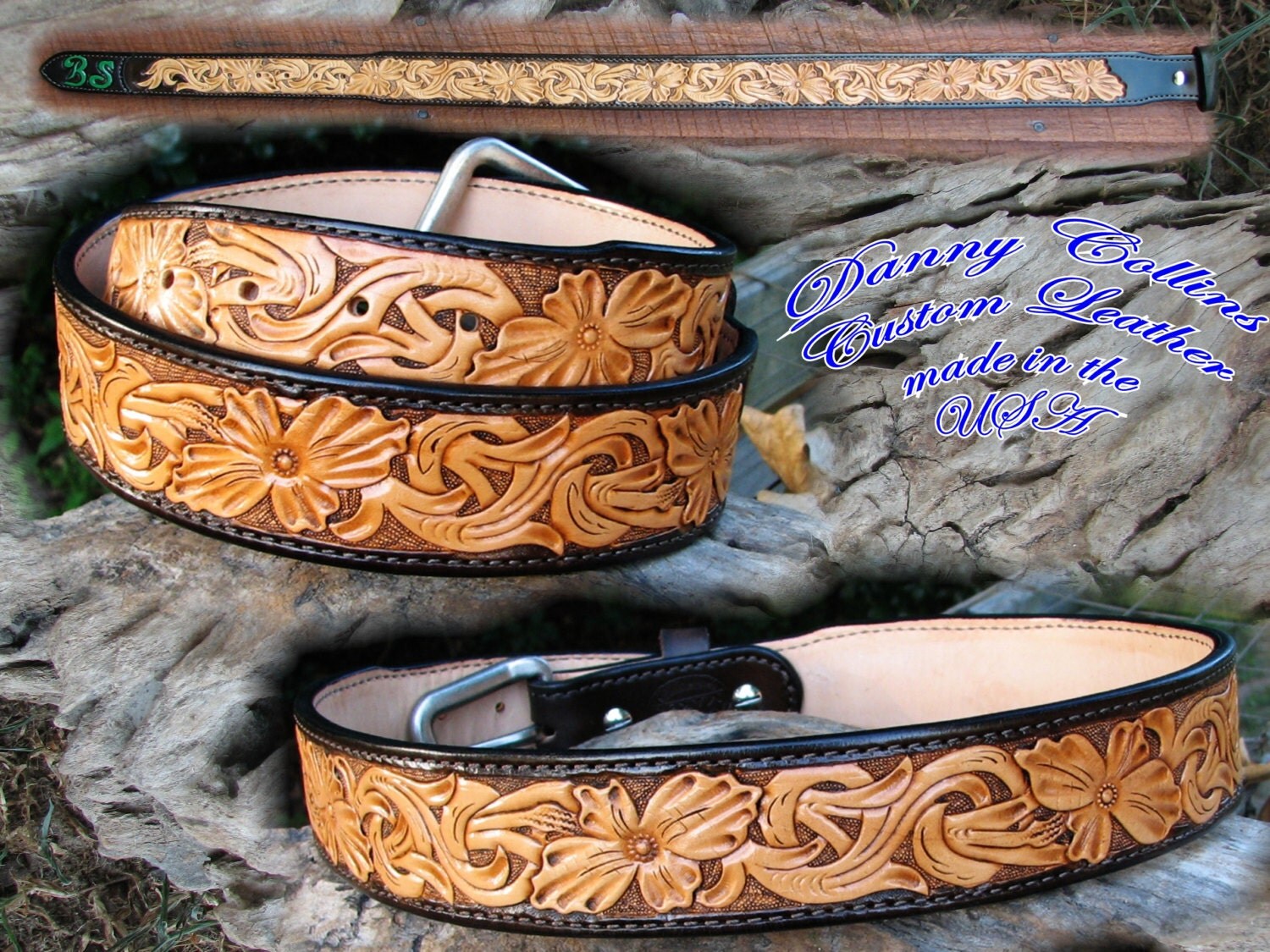 Custom leather belts, Tooled leather belts, Western Belts