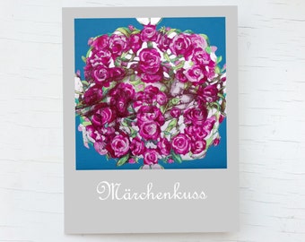 Wedding congrats kiss, loving couple, card pink flowers, greeting card kiss, card sleeping beauty, wedding card congratulations pink, kiss