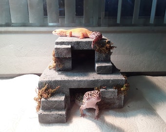 Large Bearded Dragon Basking Platform, Inch Gecko Hide Cave With Heat