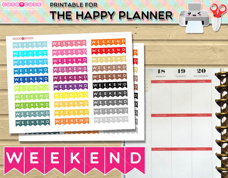 Weekend Happy Planner Printables Fit Perfect On The Classic