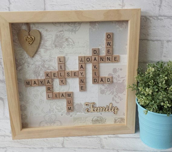 Scrabble Wall Art Scrabble Family Frame Scrabble Word Gift