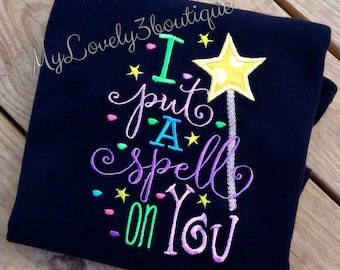 I put a spell on you shirt, Girls Halloween shirt, Halloween sayings, Funny Halloween shirts, Halloween shirts for girls