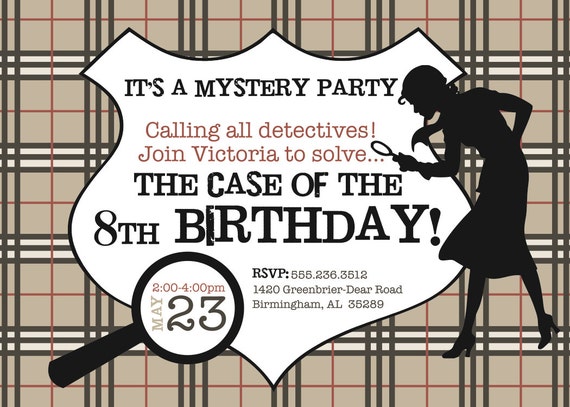 Mystery Detective Birthday Invitation by PrintablesByBee on Etsy