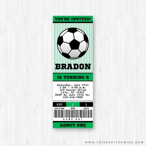 Soccer Invitation Printable Birthday Party by thispartyofmine