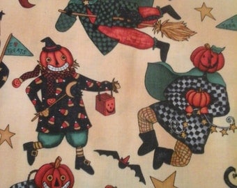 Halloween Fabric Pumpkins 2 Yards Cotton Sale