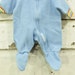 vintage 1960s retro baby blue rainbow stripes baby suit 0-3 months