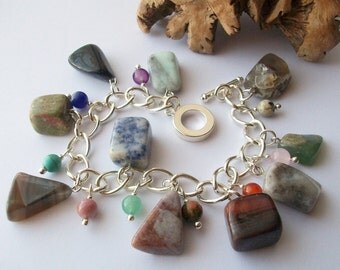 Mother Nature - Chunky Gemstone charm bracelet