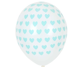 SALE: Heart print balloons. Set of 5. Heart latex balloons. Valentine's Day party balloons. Heart balloon. Bachelorette party balloons.