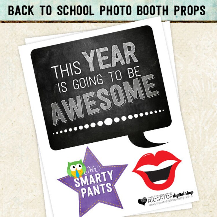 Photo Booth Props BACK TO SCHOOL homecoming by RidgetopDigitalShop