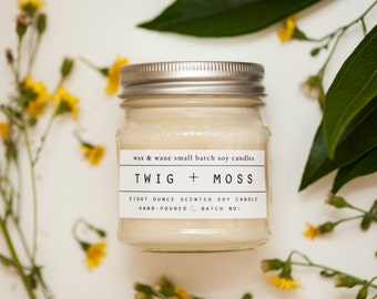 Twig + Moss Soy Candle - Cascades Inspired Soy Candles - Phthalate free