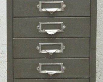 Mid-Century Vintage Retro 10 Drawer Industrial Metal Cabinet