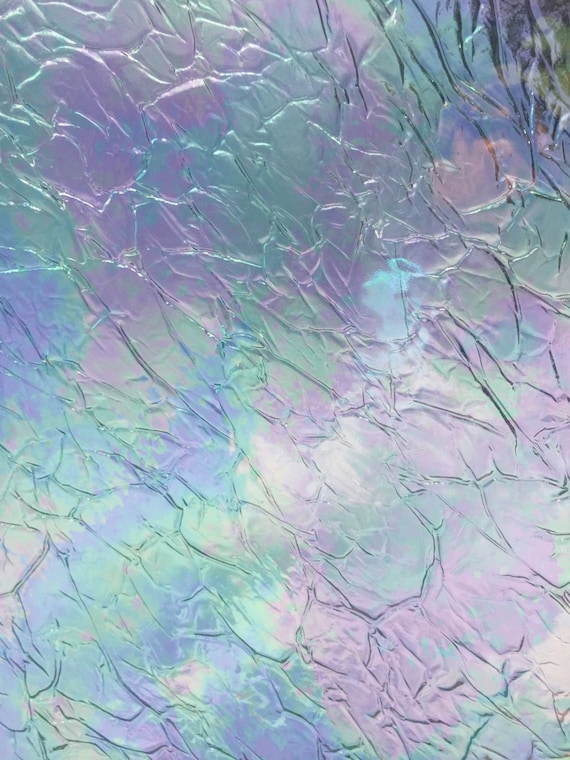 Stained Glass Sheet Clear Krinkle Iridized Spectrum MOSAIC