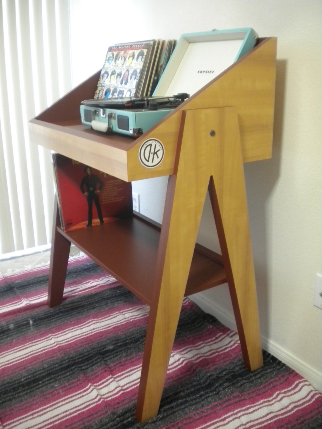 vinyl record player with stand