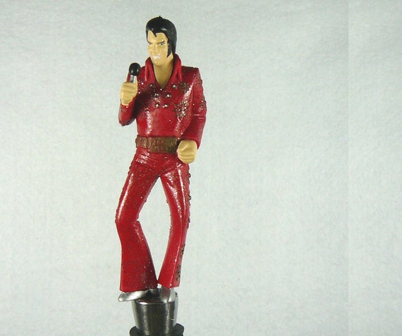 ELVIS in a Red Jumpsuit Wine Stopper