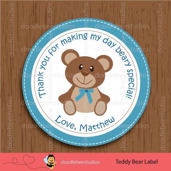 teddy bear label bear favor tags teddy bear printables bear